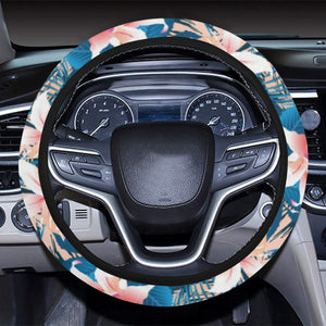 Hibiscus Pattern Print Design 02 Car Steering Wheel Cover