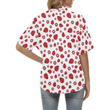 Ladybug Pattern Print Design 04 Women's All Over Print Hawaiian Shirt