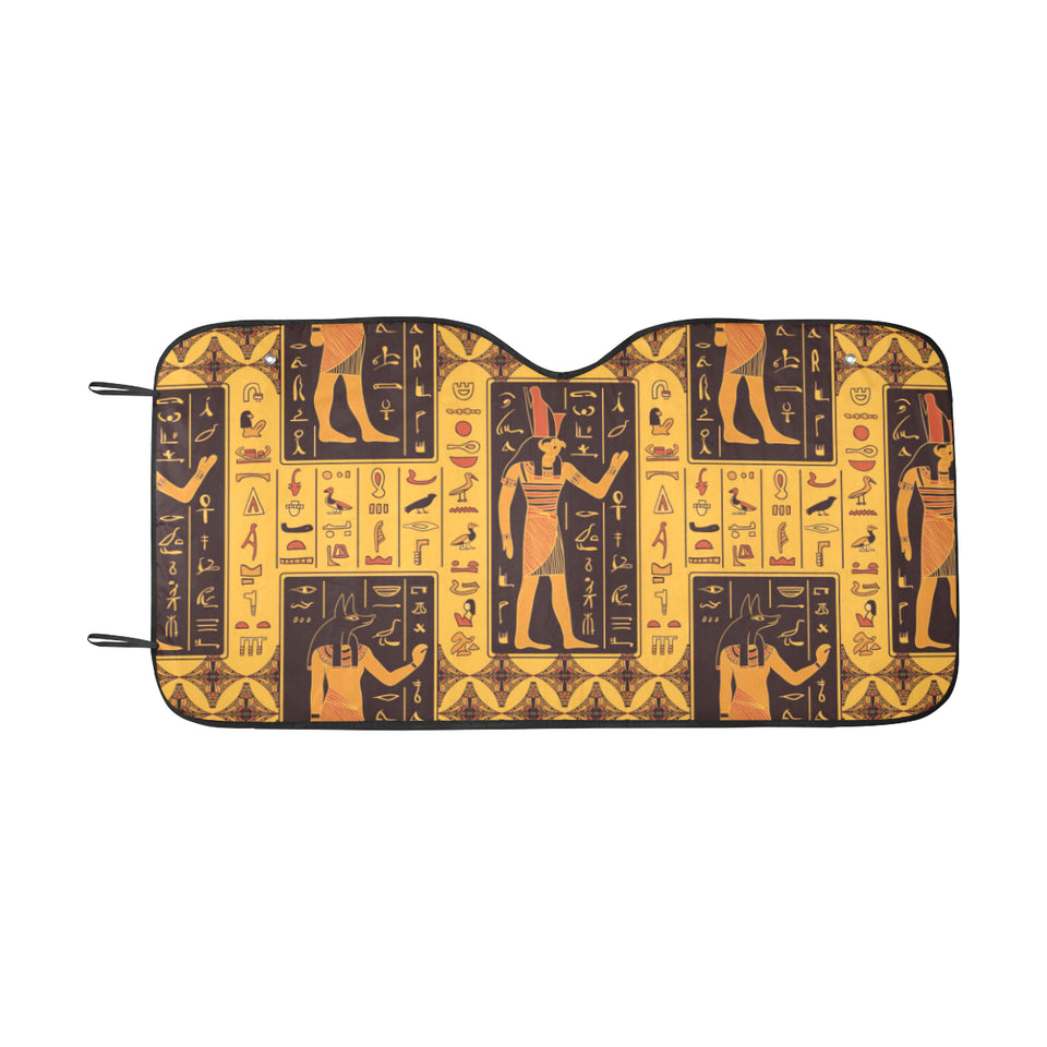 Egypt Hieroglyphics Pattern Print Design 05 Car Sun Shade