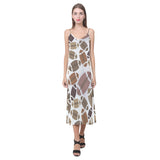 American football ball pattern V-Neck Open Fork Long Dress