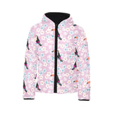 Beautiful toucan flower leaves Kids' Boys' Girls' Padded Hooded Jacket
