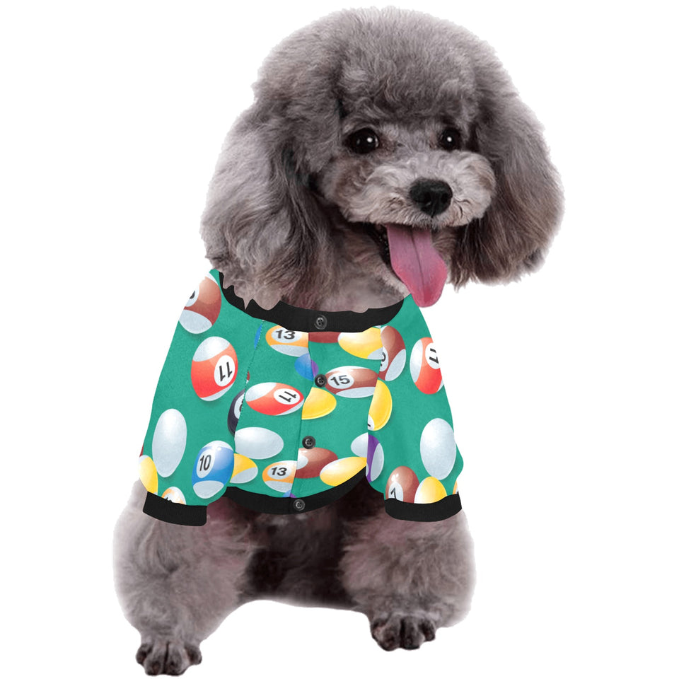 Billiard Ball Pattern Print Design 01 All Over Print Pet Dog Round Neck Fuzzy Shirt