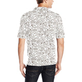 cacao beans leaves pattern Men's All Over Print Polo Shirt