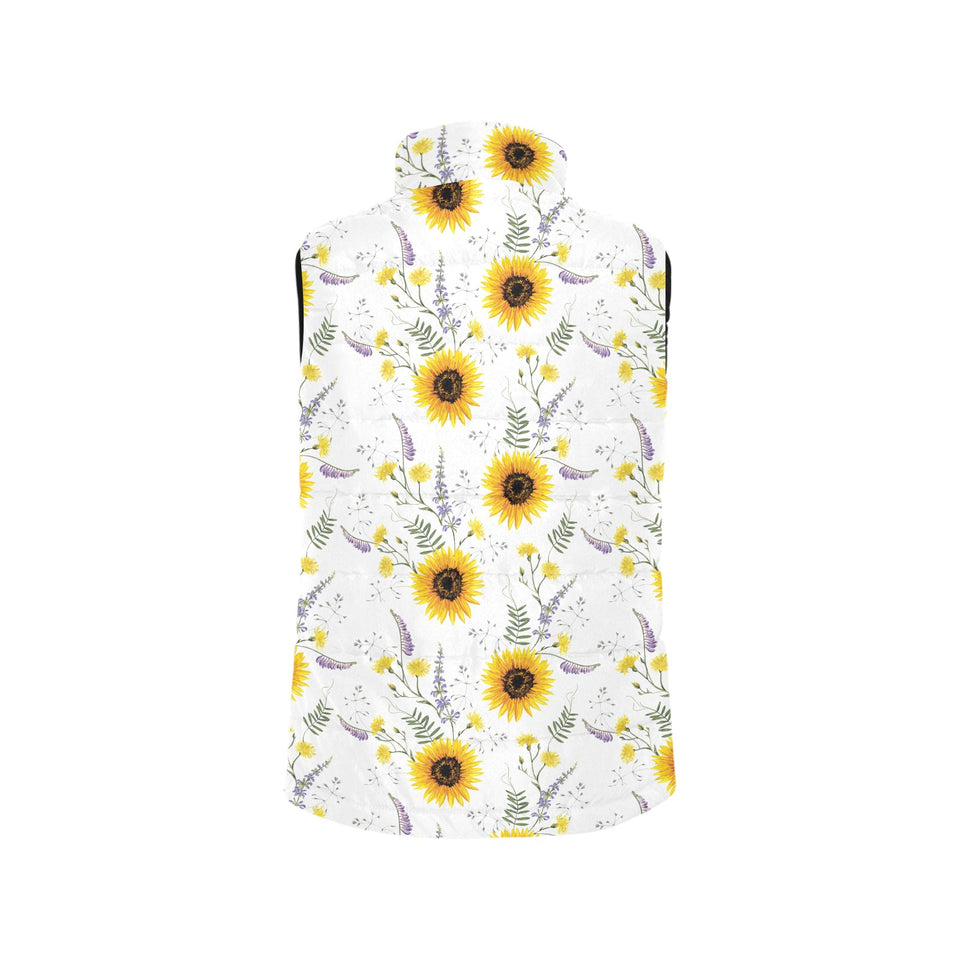 beautiful sunflowers pattern Women's Padded Vest