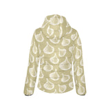 Garlic design pattern Women's Padded Hooded Jacket