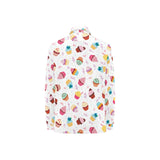 Cake cupcake design pattern Women's Long Sleeve Polo Shirt