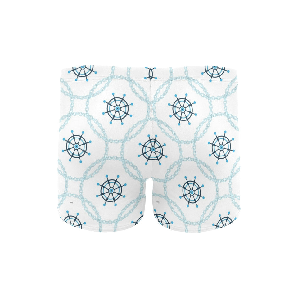 nautical steering wheel chain Men's Swimming Trunks