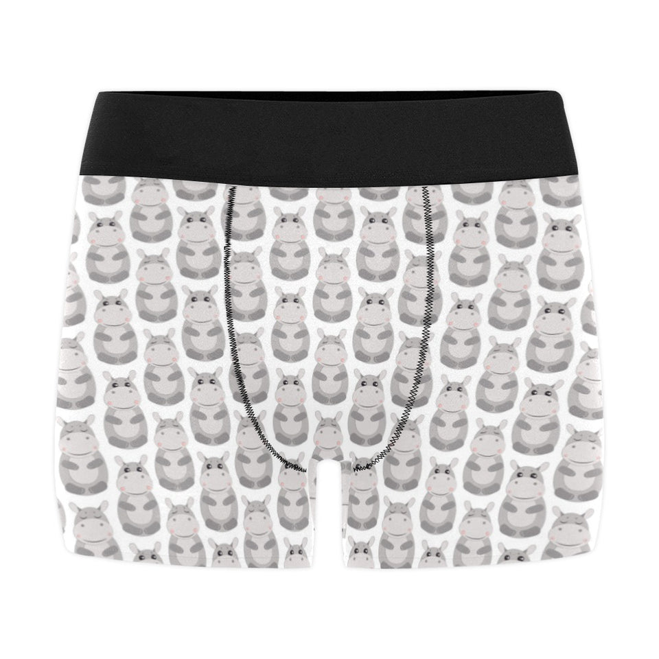 Hippopotamus Pattern Print Design 05 Men's All Over Print Boxer Briefs Men's Underwear