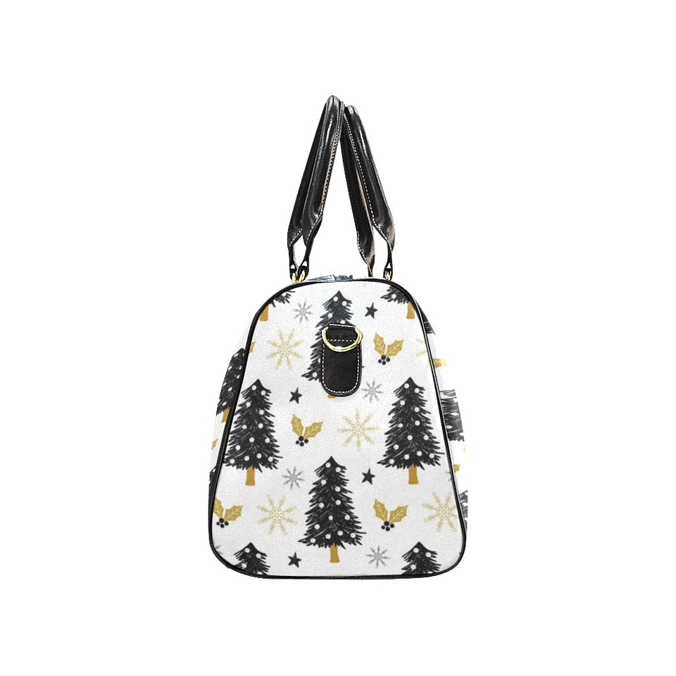 Christmas tree holly snow star pattern Travel Bag