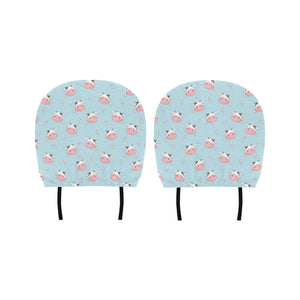 Cute cow flower pattern Car Headrest Cover