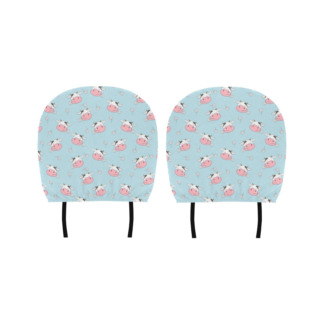Cute cow flower pattern Car Headrest Cover