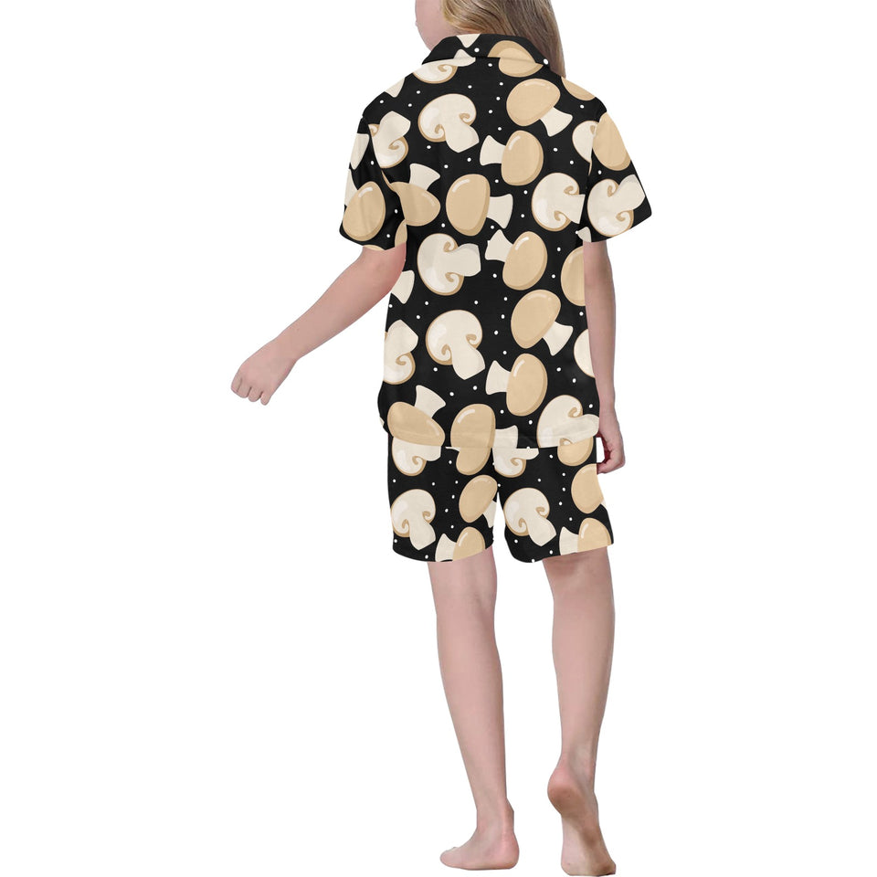 Champignon mushroom pattern Kids' Boys' Girls' V-Neck Short Pajama Set