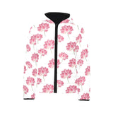 Pink lotus waterlily pattern Kids' Boys' Girls' Padded Hooded Jacket