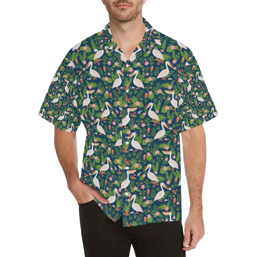 Pelican Pattern Print Design 05 Men's All Over Print Hawaiian Shirt (Model T58)