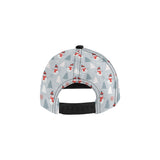 Snowman christmas  tree snow gray background All Over Print Snapback Cap