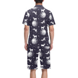 Chihuahua space helmet. astronaut pattern Men's V-Neck Short Pajama Set