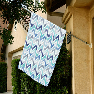 zigzag chevron blue pattern House Flag Garden Flag