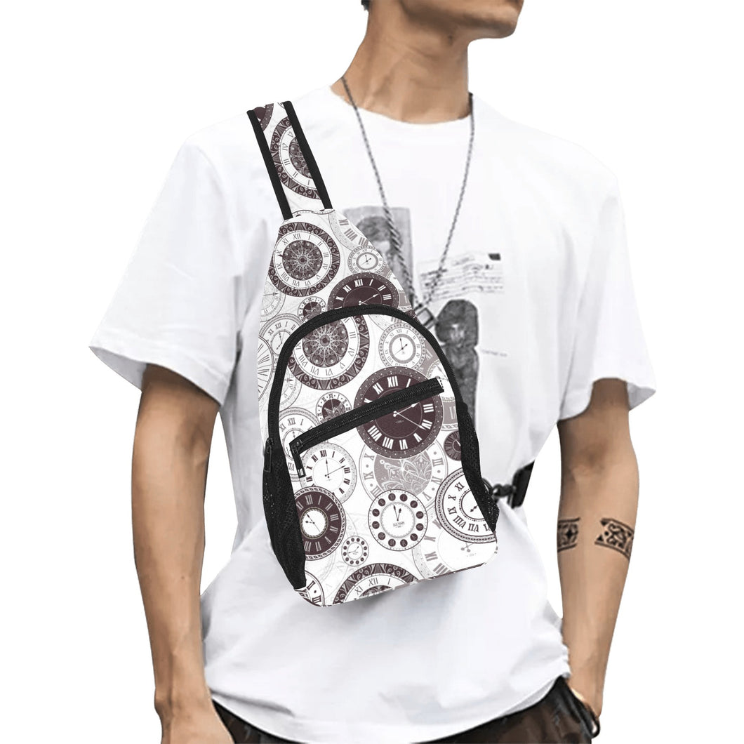 Classic vintage clock pattern All Over Print Chest Bag