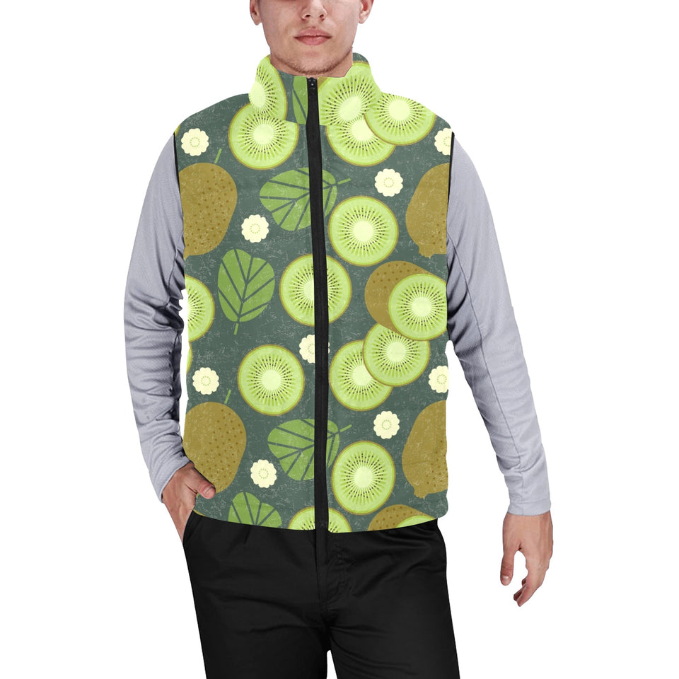 Whole sliced kiwi leave and flower Men's Padded Vest