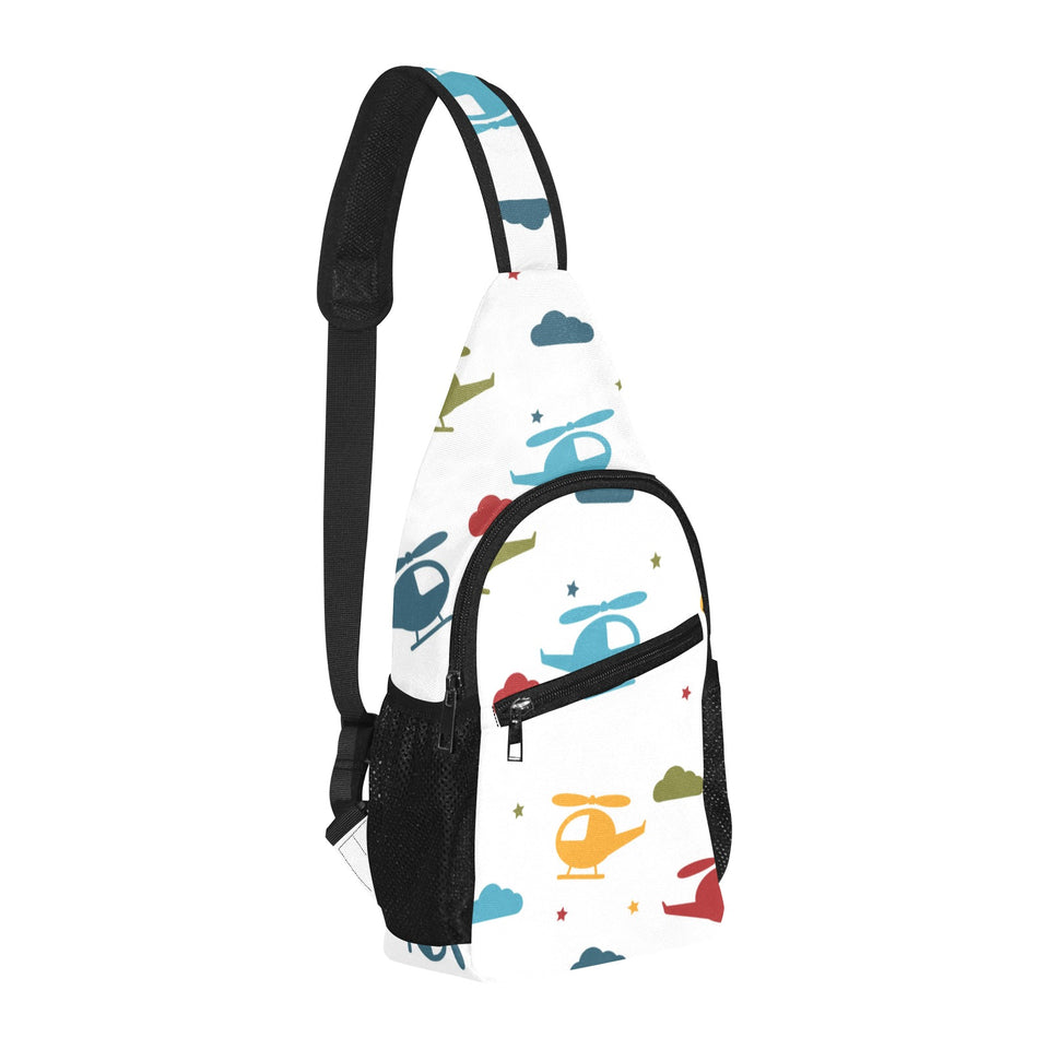 Colorful helicopter pattern All Over Print Chest Bag