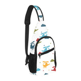 Colorful helicopter pattern All Over Print Chest Bag