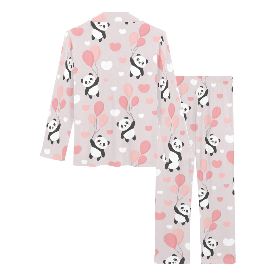 Cute panda ballon heart pattern Women's Long Pajama Set