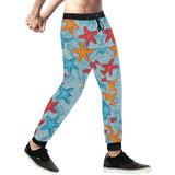 Blue red orange starfish pattern Unisex Casual Sweatpants
