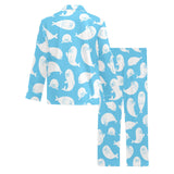 Cute white sea lion seals pattern Men's Long Pajama Set