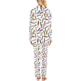 Skate Board Pattern Print Design 05 Women's Long Pajama Set