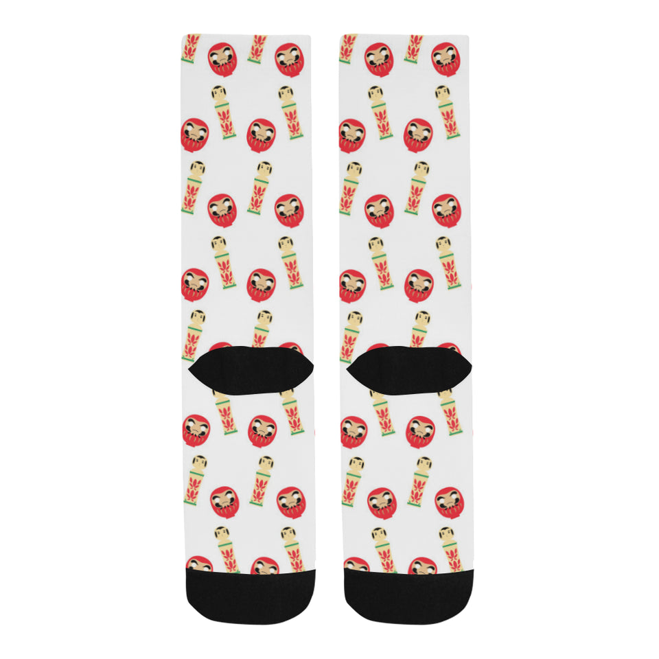 Daruma japanese wooden doll Crew Socks