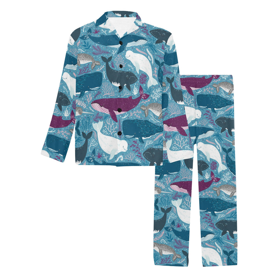 Whale design pattern Men's Long Pajama Set