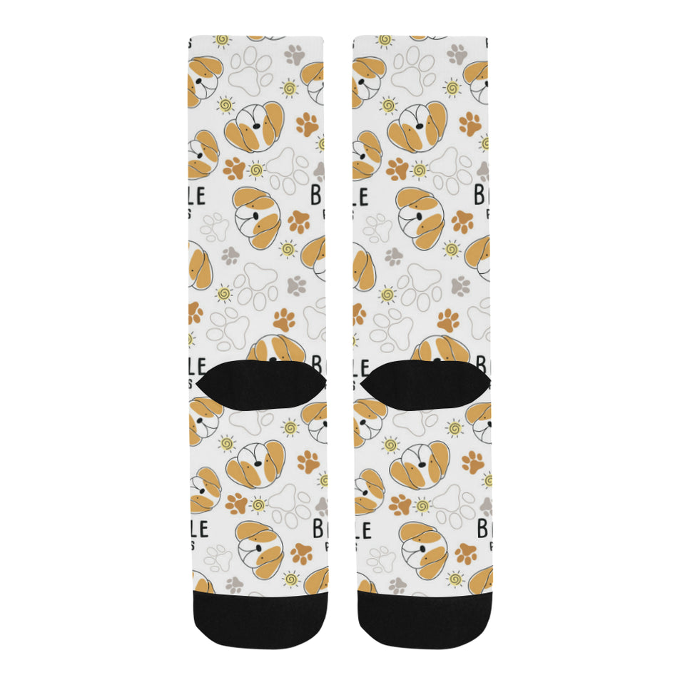 Cute beagle dog pattern background Crew Socks