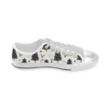 Christmas tree holly snow star pattern Men's Low Top Shoes White