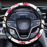 Toucan flower design pattern Car Steering Wheel Cover