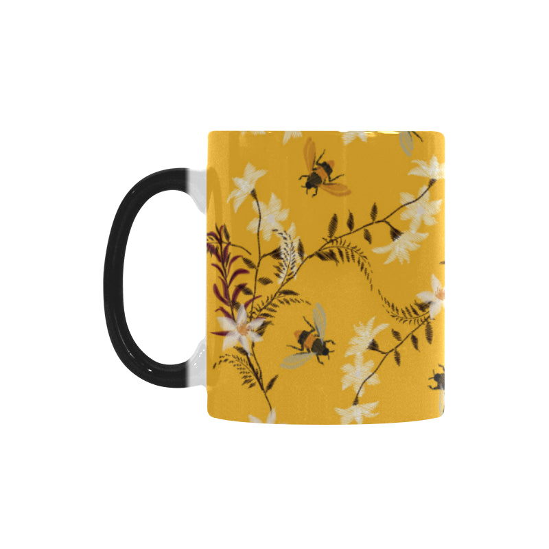 Bee flower pattern Morphing Mug Heat Changing Mug