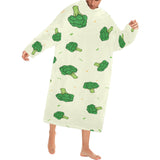 Broccoli pattern Blanket Robe with Sleeves