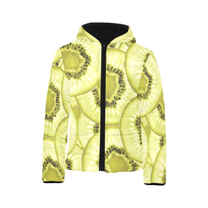 Sliced kiwi pattern Kids' Boys' Girls' Padded Hooded Jacket