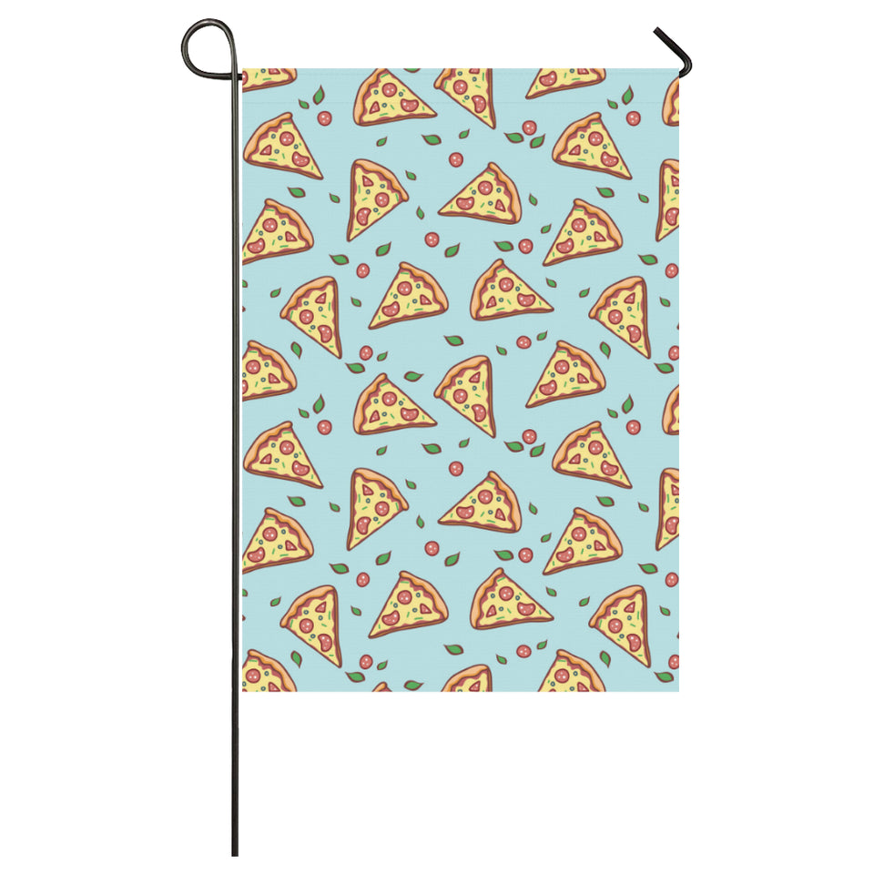 Hand drawn pizza blue background House Flag Garden Flag