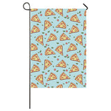 Hand drawn pizza blue background House Flag Garden Flag