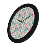 Colorful shell pattern Elegant Black Wall Clock