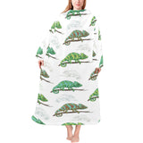 Chameleon lizard pattern Blanket Robe with Sleeves