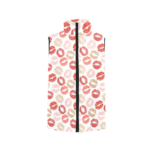 Lips Pattern Print Design 04 Men's Padded Vest