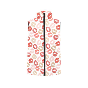 Lips Pattern Print Design 04 Men's Padded Vest