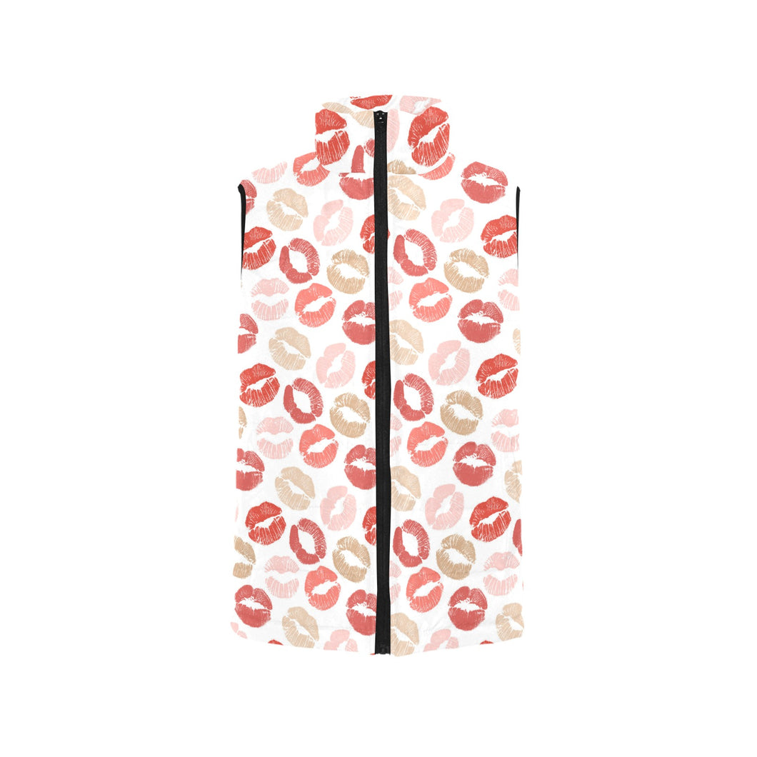 Lips Pattern Print Design 04 Men's Padded Vest