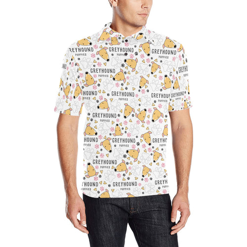 Greyhound Pattern Print Design 03 Men's All Over Print Polo Shirt