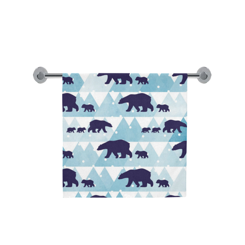polar bear winter snow pattern Bath Towel