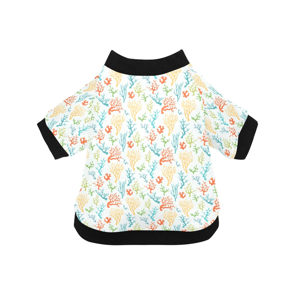 Coral Reef Pattern Print Design 02 All Over Print Pet Dog Round Neck Fuzzy Shirt