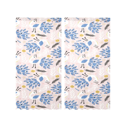 Cute peacock pattern Gauze Curtain