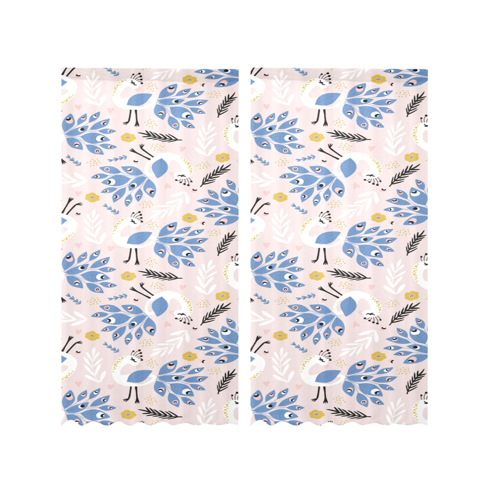 Cute peacock pattern Gauze Curtain