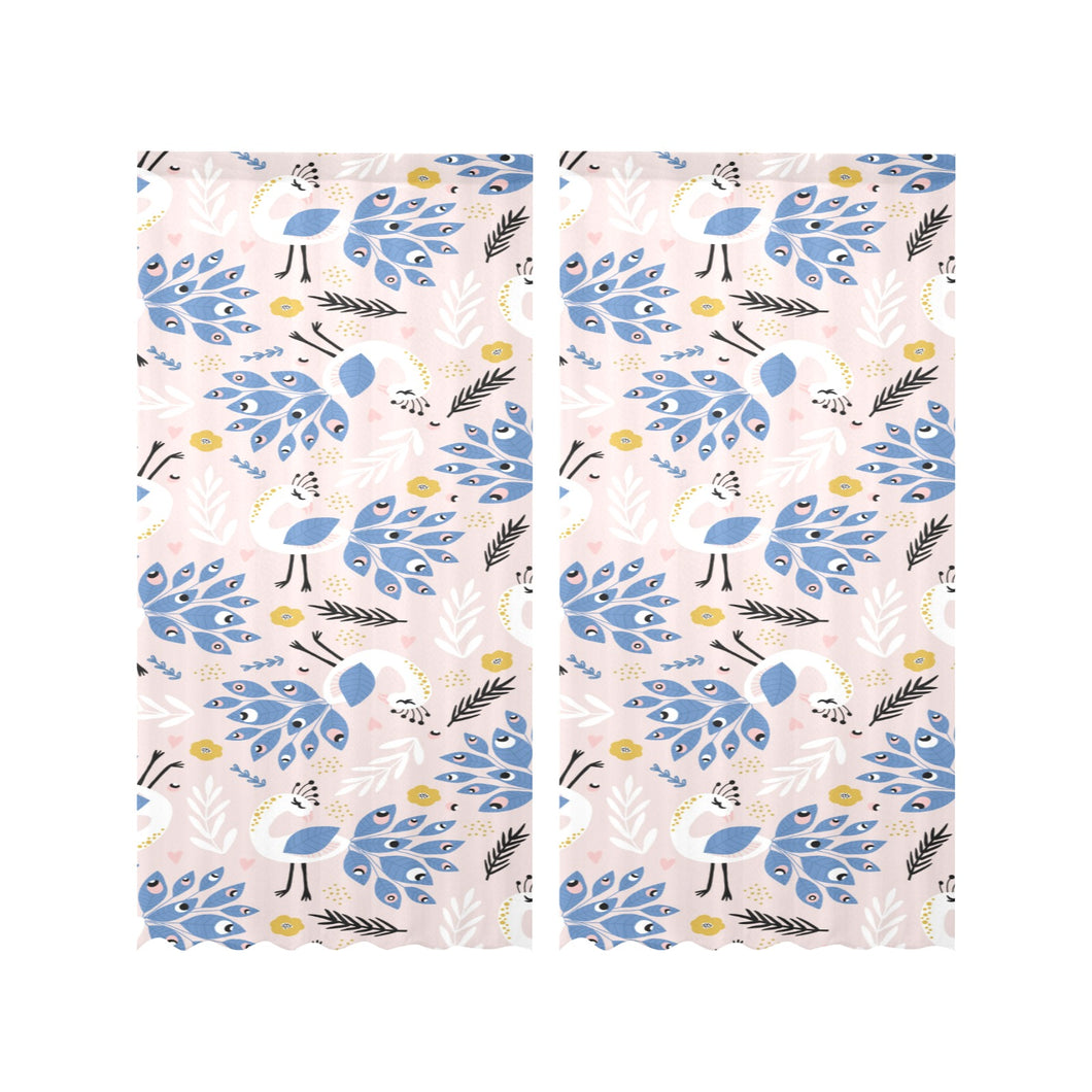 Cute peacock pattern Gauze Curtain